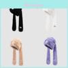 Cute Long Eared Winter Hat With Scarf For Girls Warmth And Windproof Protection