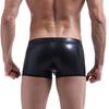 Mens Sexy Underwear Imitation Leather Rings Lacquer Plain Pants Sexy Underpants
