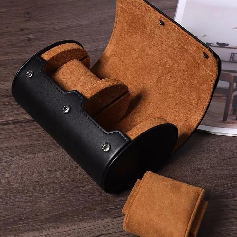 Watch Roll Travel Case Watch Box Organizer for Men with 1/2/3 Slots Watch Display Storage Portable Watch Rolls PU Leather Cases