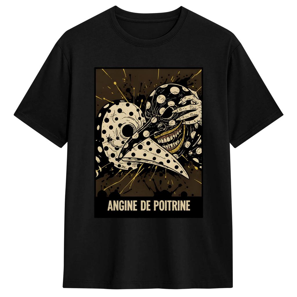 Casual Angine De Poitrine TShirt for Unisex Round Collar Pure Cotton T Shirt  Short Sleeve Tees Gift Idea Clothes