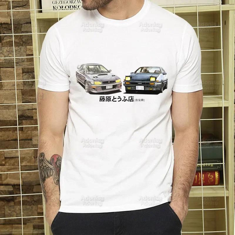 Initial D T Shirt  Unisex Retro Washed Tops Tees Harajuku AE86 Drift Tshirt Hip Hop Male Fujiwara Tofu JDM Japanese T-shirts Shirt