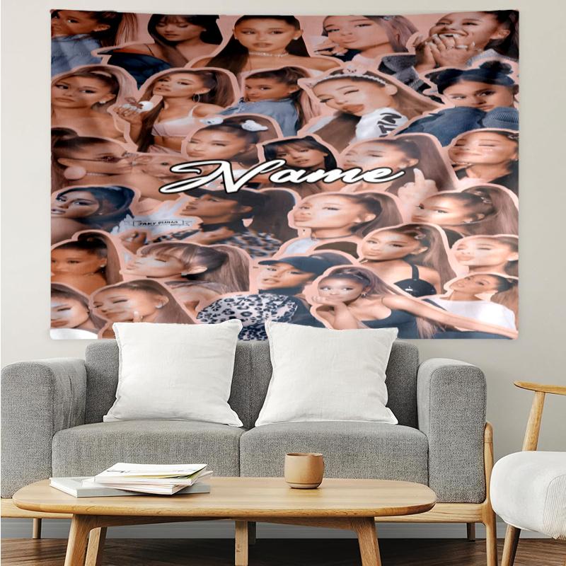 1PC Custom Name Tapestry Artistic Ariana Tapestry Accessories for Bedroom,Livingroom, dormitory Room Wall Decor, Fan Birthday Gifts