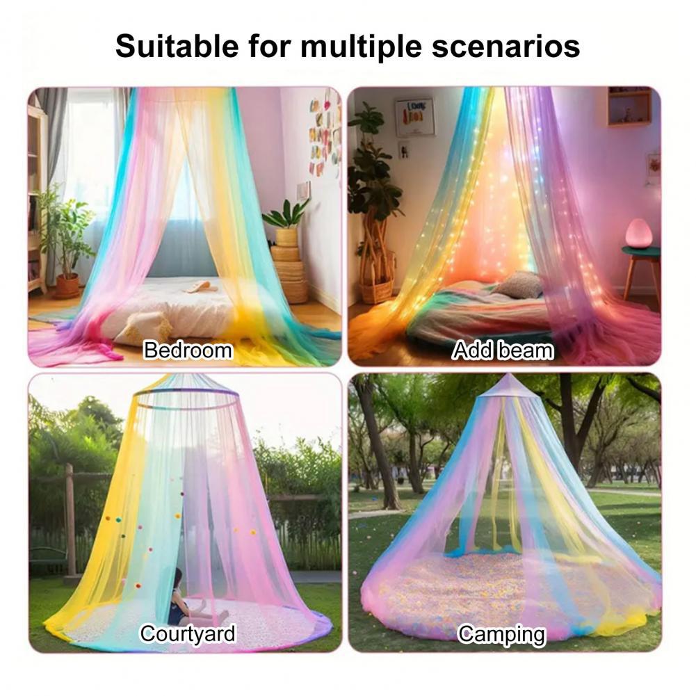 Single Door Color Ceiling Mosquito Net Installation-free Children's Indoor and Outdoor New Crib Mantle Blackout Curtain Folding