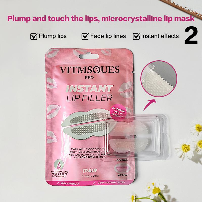 1 Pair Hyaluronic Acid Microneedle Lip Patches For Anti Wrinkle Smoothing Mouth Smile Lift Firm Lips Plump Lips Skin Care Patch