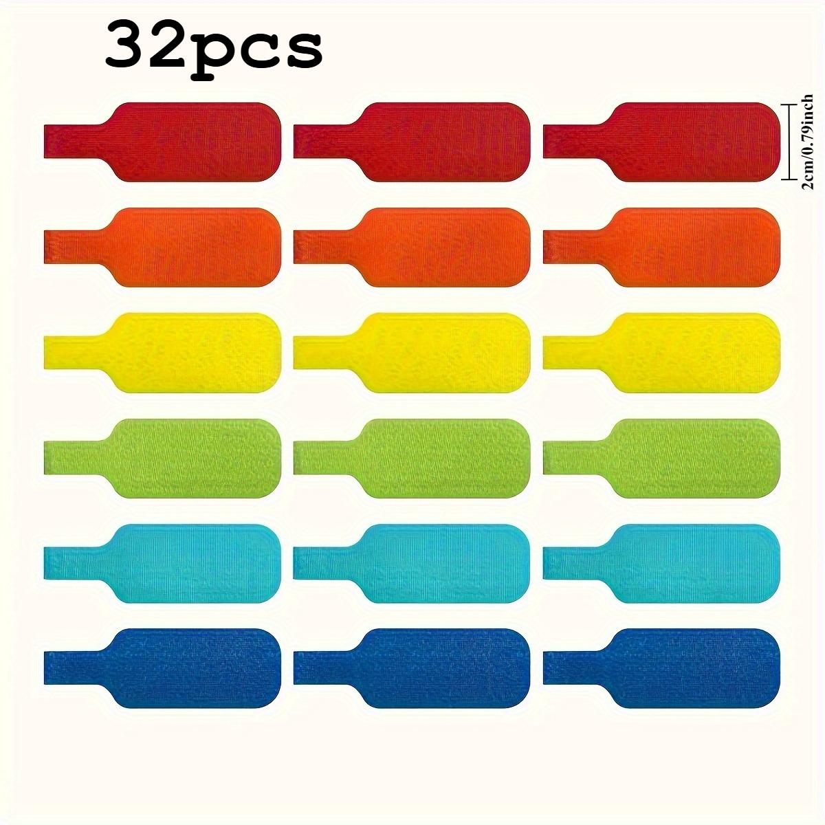 

32pcs Cable Tags - Regular, Multi-Color, Nylon Material, Non-Braided with Monitor, PTOP, and Other labels for Cable Management