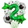 1 rinkinys helio folijos globos futbolo balionai gimtadienio vakarėlio dekoracijos vaikams berniukui 32 colių žalio numerio kamuoliuko futbolo sporto reikmenys 