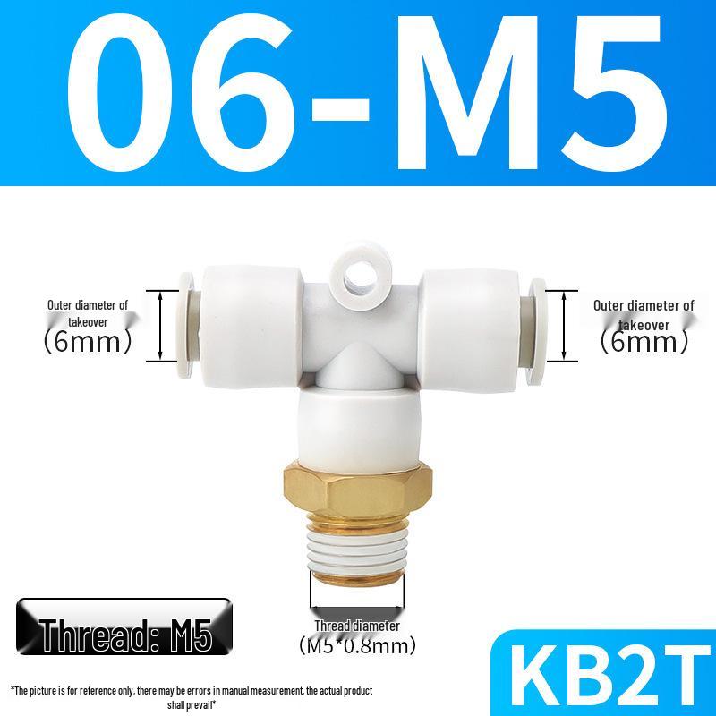 SMC KB2T Series Three-Way Male Thread Pneumatic Quick Connector for 4-16mm Air Hose