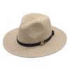 Classic Cowboy Jazz Straw Hat Wide Brim Summer Beach Sun Protection Casual Fedora Cap Panama