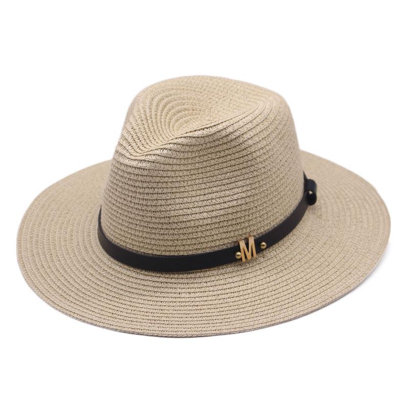Classic Cowboy Jazz Straw Hat Wide Brim Summer Beach Sun Protection Casual Fedora Cap Panama