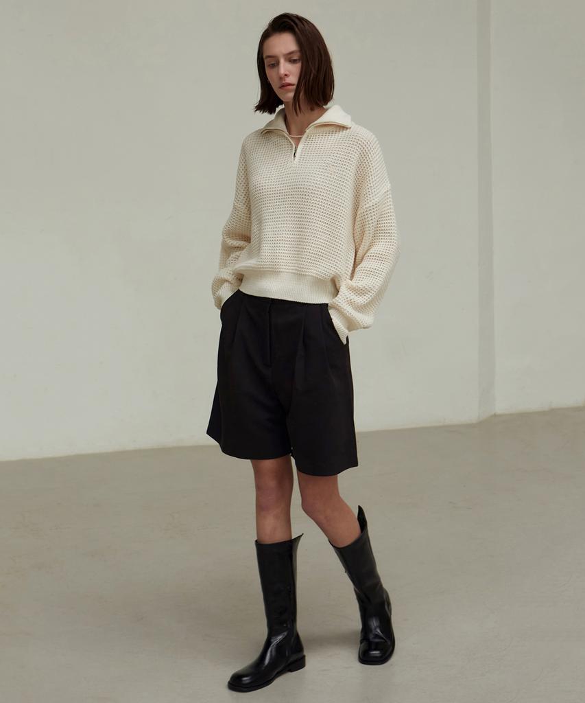 Nigaennikol Two Pintuck Bermuda Pants_5 Color (A Type)