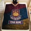 Benutzerdefinierter Name West Ham United2 Flanell-Decke, Hohe Qualität, Bequem für alle Jahreszeiten, Heimdekoration, Wärme und Komfort