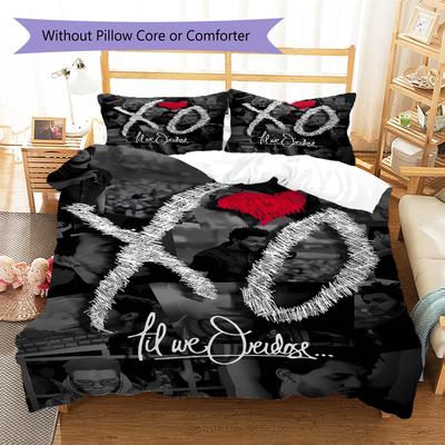 The Weeknd Pattern Bedding Quilt Set Quilt Cover Pillowcase Home Decoration Gift (1 * Duvet Cover + 2 * Pillowcase, Without Core)