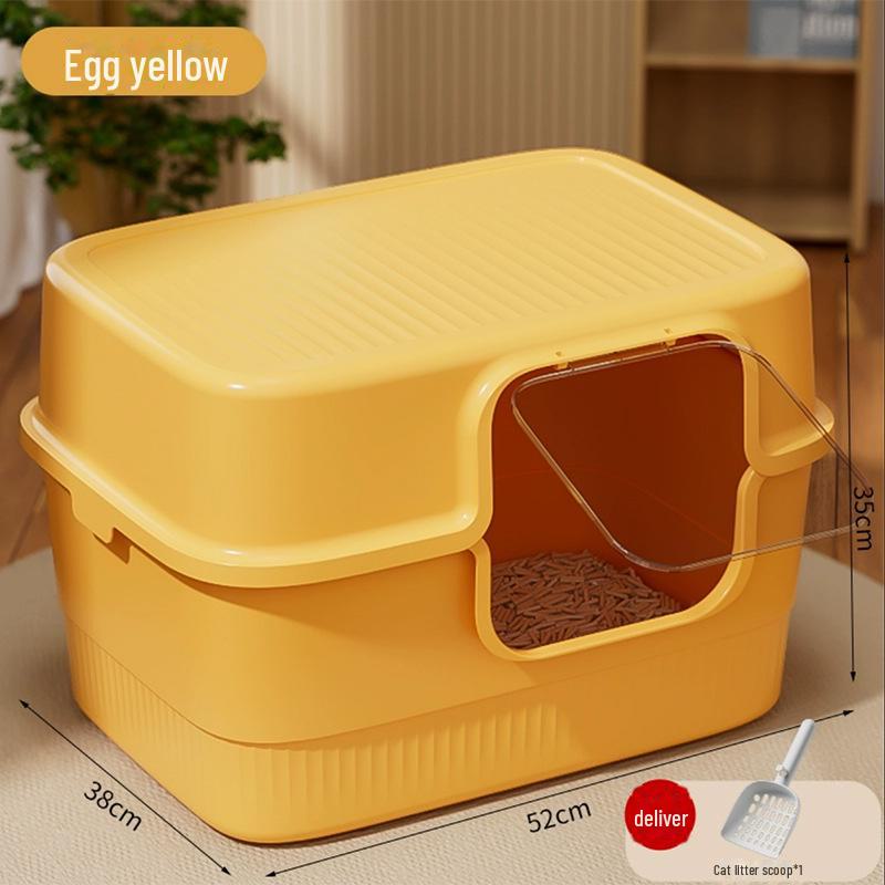 

Дуже великий закритий котячий лоток із захистом від бризок і дезодорантом Includes Large Litter Scoop and Deodorant Pack