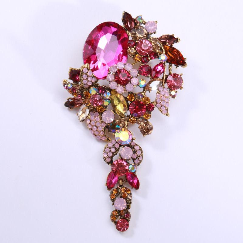 

Женщины Винтаж Стразы Кристалл Цветок Капля Воды Брошь Булавки Одежда Ювелирные Изделия Аксессуары розы красного
