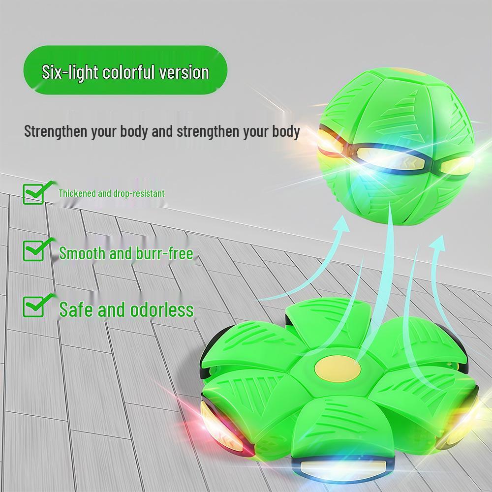 Glowing Flying Saucer Step-On Deformation Bouncy Ball - Interactive Parent-Child Toy
