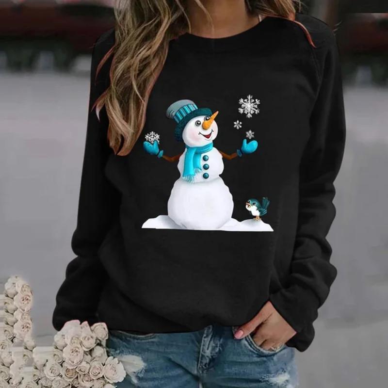 Winter Women's Long Sleeve Tops Elegant 3d Clover Printed Casual Round Neck Long Sleeve Sweatshirts Hoodies Women Clothing
