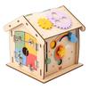 Kids Wooden Montessori House Educational Toy Busy Board Activity Object Permanence Box Fine Motor Skill Sensory Toys for Toddler