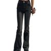 Women Straight Leg Denim Jeans Casual Solid Color Cotton Blend High Waist Daily Streetwear Long Pants
