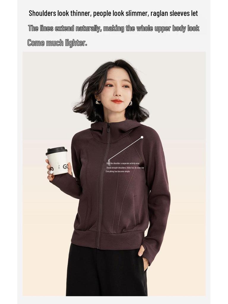 Giacca con Cappuccio in Tessuto Air Layer da Donna - Cardigan a Maglia Larga Autunnale Felpa
