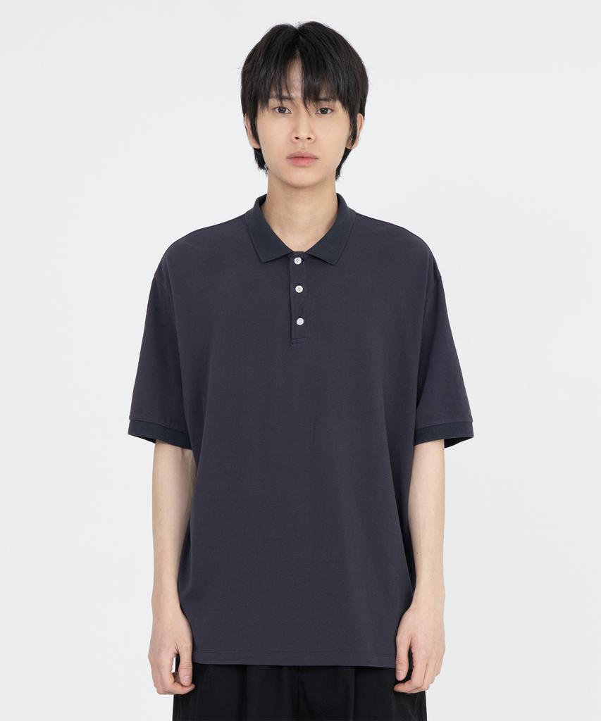 Beulaunyadeu Vintage Cotton Pique Shirt, Dark Navy