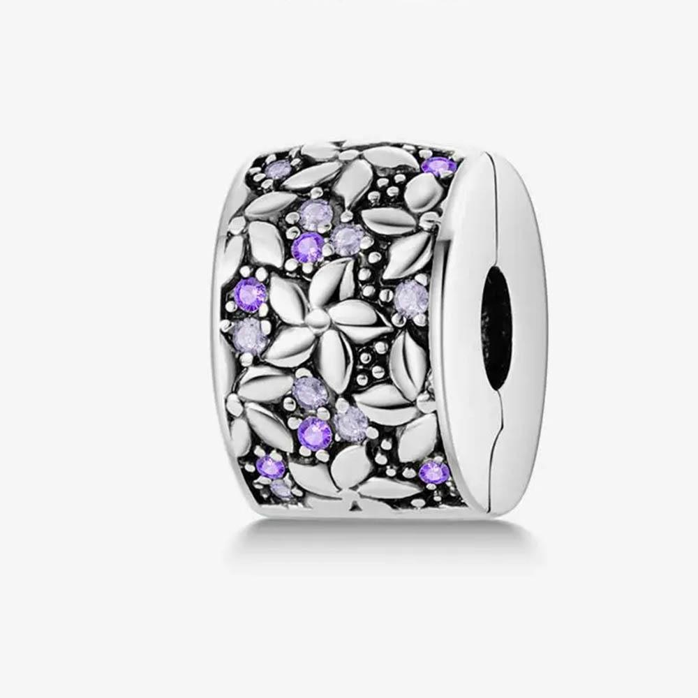 New In Color Zircon Angle Round Clip Bead Fit Pan Original Bracelet Women Copper Safety Chain Jewelry Gift