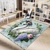 1PC Swan Flowers Anti-slip carpet, suitable for Office, bedroomand playrooms. It can also be used as a sofa footrest cover-R56