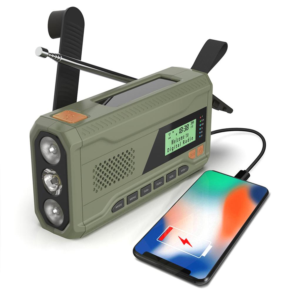 Solar Hand Crank Radio Portable DAB FM Solar Radio with LED Flashlight Lamp Bluetooth Speaker Rechargeable Emergency SOS Radio