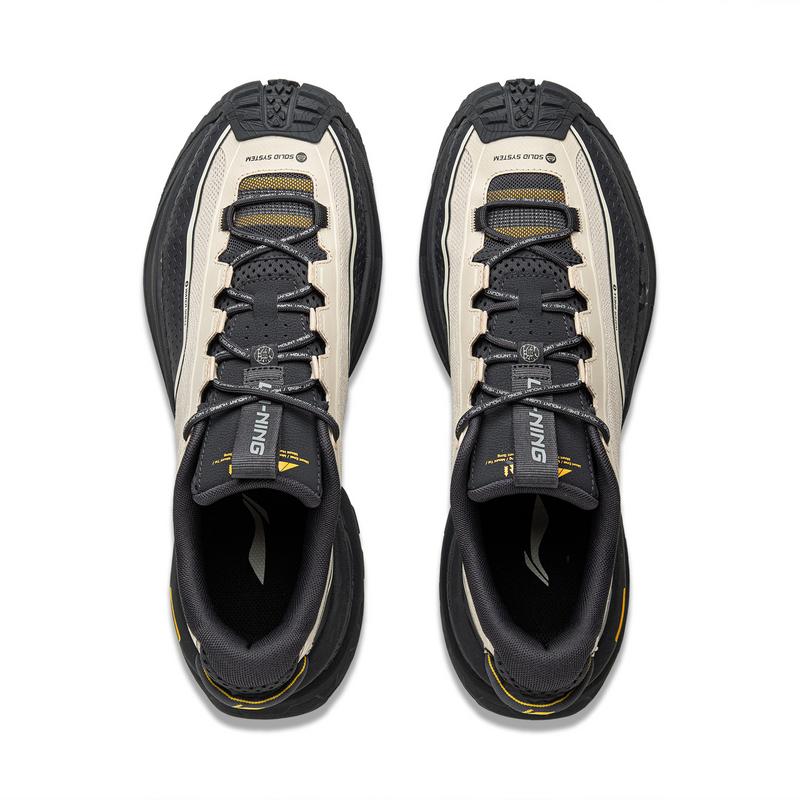 LiNing CF Su Xingchuan Cushioning Abrasion Resistant Support Reflective Low Top Outdoor Hiking Shoes Unisex Black Gray