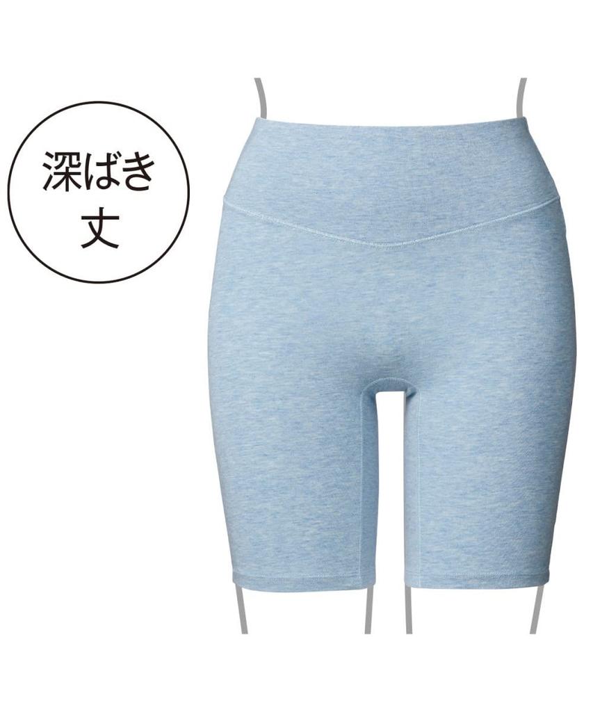 set of large cotton prevents comfortable around the 5L [Nissen] Shorts, long, 3/4 length, 3, women's, size, deep-fitting, high-waisted, blend,