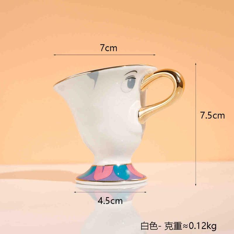 Disney Teiera Cartone Animato Carino La Bella e la Bestia Caffettiere Tazza Mrs Briccia Tazza Chip Tazze da Tè Set da Tè Regalo di Compleanno