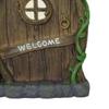 Miniature Window Door Decoration Set Resin Glow Fairy Window Door Sculpture for Outdoor Courtyard