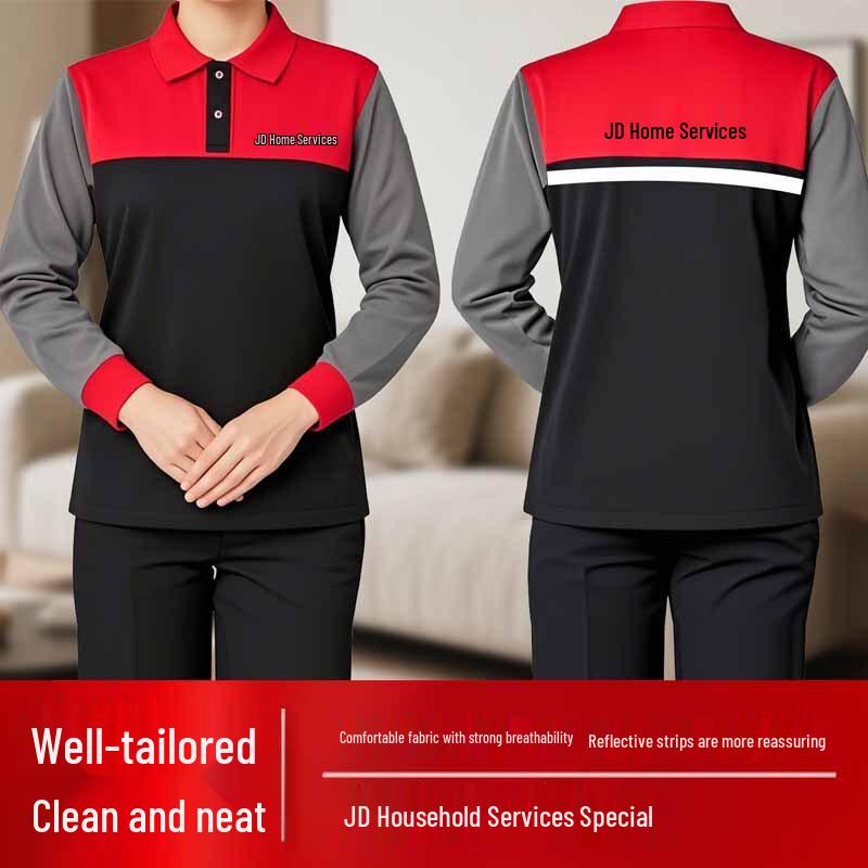 Huixun Round Neck Long Sleeve Polo Shirt 2XL