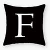 Black White Letters Sofa Decorative Cushion Cover Pillow Pillowcase Polyester 45*45Cm Throw Pillow Home Decor Pillowcover