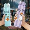 1PC Spooky Vibes Ghost Pumpkin 750ml Color Plastic Sports Water Bottle Leakproof Flip Straw Lid Suitable for Sports Office Home Use