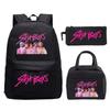 Demon Hunters Printed Children's Backpack Three-piece Campus Fashion Primary and Secondary School Students Large Capacity School Bag