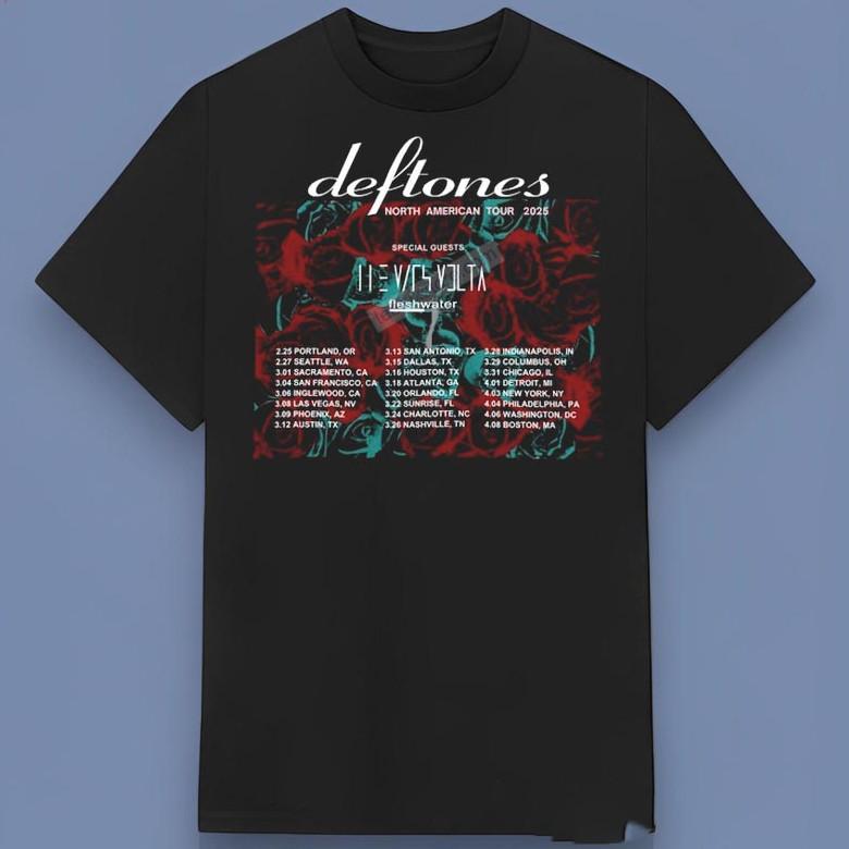 Deftones North American Tour 2025 T-shirt, size S-4XL