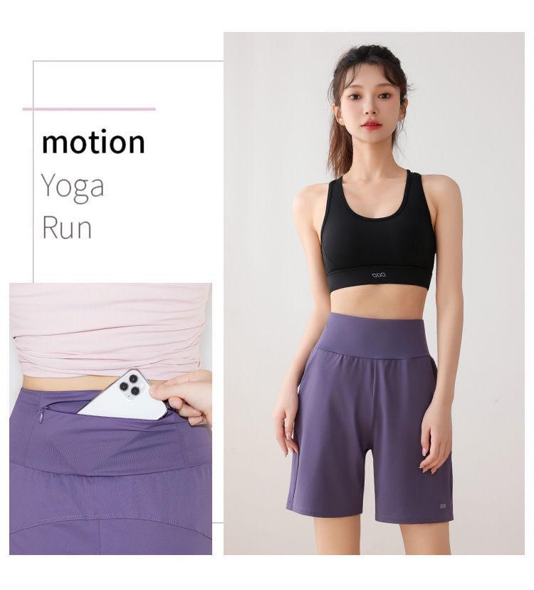 Damen Lässige Schnelltrocknende Yoga- & Laufshorts - Mittellang, Sommerpassform mit Gesäßtasche