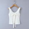 2026 Chic Lace Bowknot Vest: French Square Neck, Sexy Open Back, Short Top