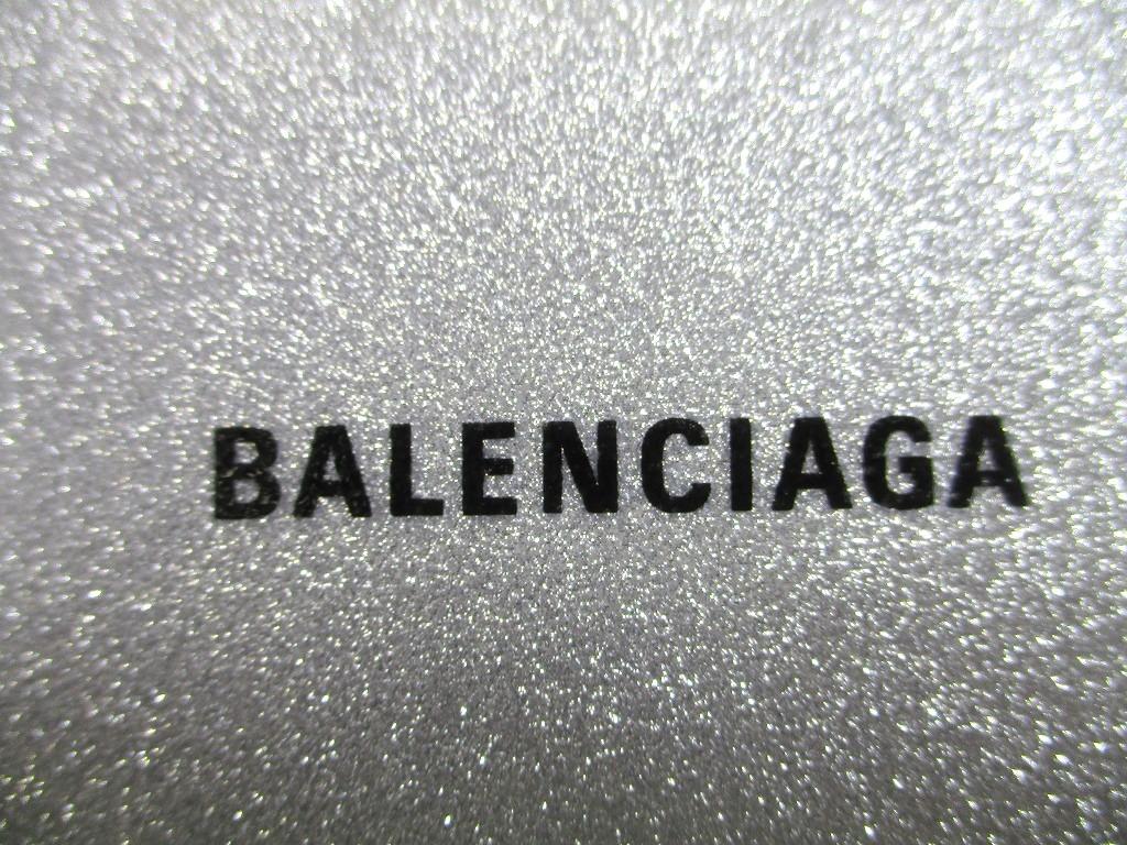 Authentic BALENCIAGA Gray Glitter Leather Silver H/W 6 Pics Key Chain #a936  Refurbished