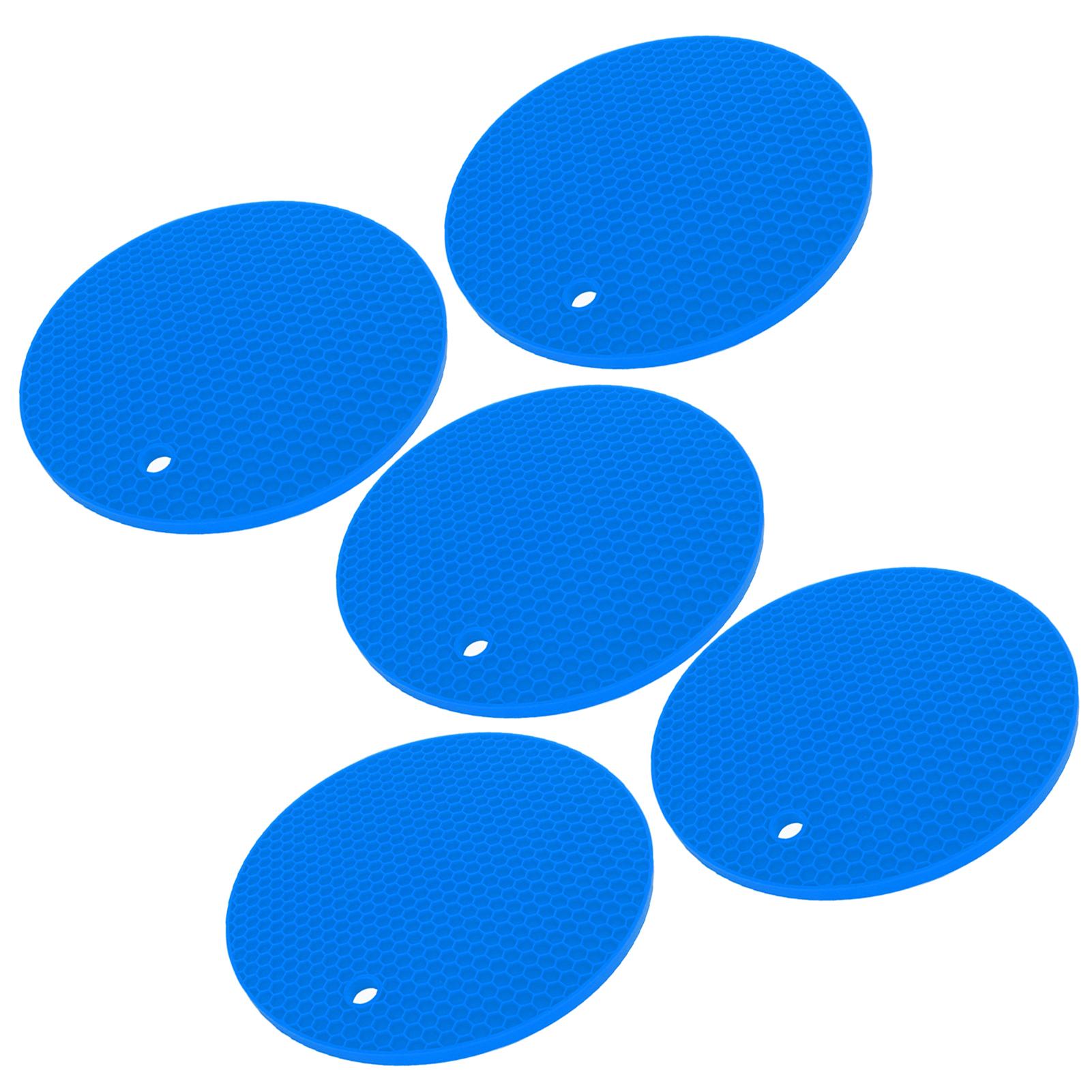 5 PIÈCES Sets de Tablettes en Silicone Rondes Polyvalentes Résistantes à la Chaleur Antidérapantes Supports pour Casseroles pour Pot Chaud Plats Chauds