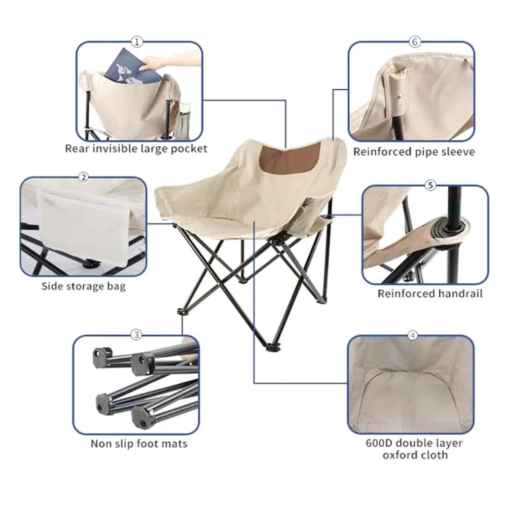 Oversized Folding Chair Portable Fishing Picnic Gear  Stool Sketching Camping Foldable Oxford Cloth  Beach Small Horse Chairs