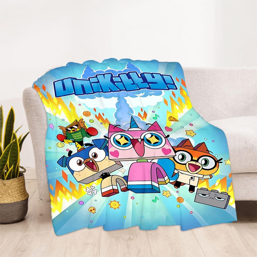 1pc Unikitty Characters Outdoor Blanket Lightweight Flannel, All-Season Use for Sofa, Bed, Travel, Camping, Living Room, Office, Couch095