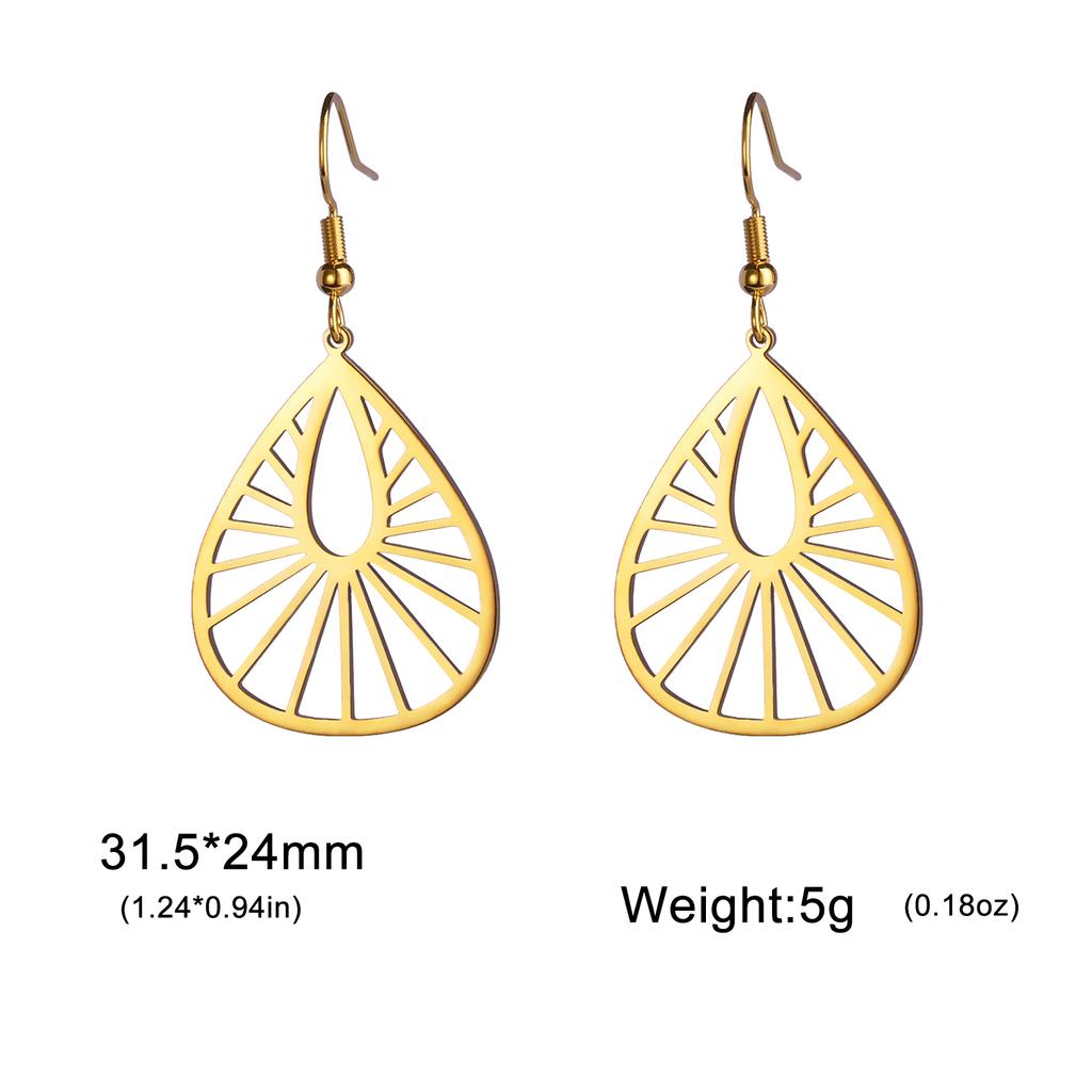 Bohemian Flower Filigree Drop Earrings Stainless Steel Waterproof Dangle Earring Women Ethnic Jewelry Valentine Gift