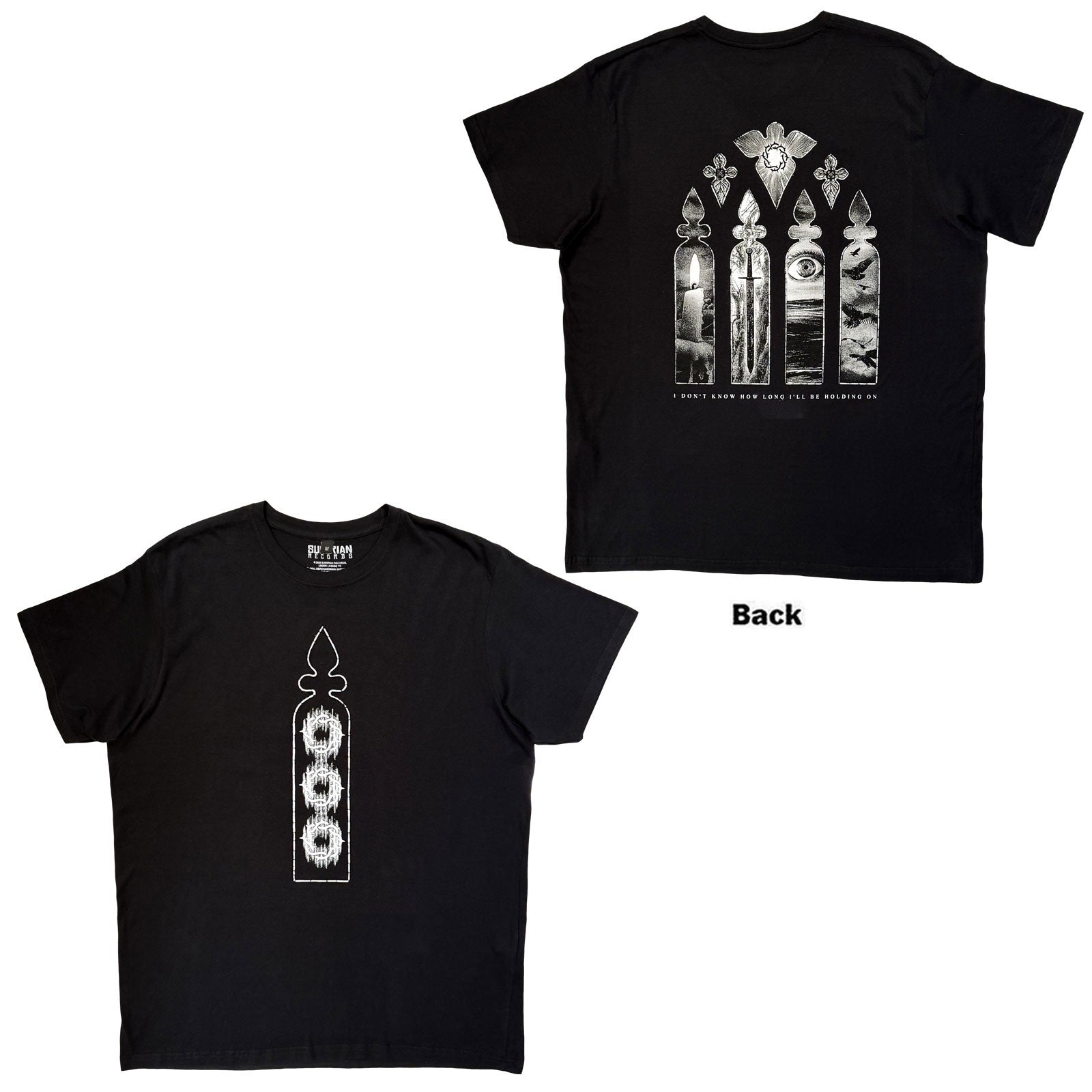 Bad OUnisexs Premium Carbon TShirt Stained Glass Black Back Print OFFICIAL N XL