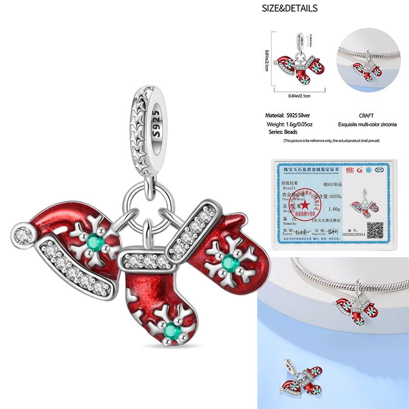 Copper Snowman Beads Wreath Christmas Bell Charm Fit 3Mm Women Bracelet Diy Accessories Christmas Gift Fine Jewelry