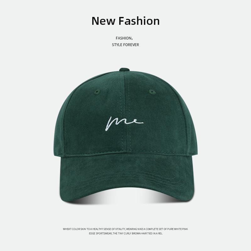 Grinding baseball cap men's simple hat women's season big head circumference showing face small wide brim cap
