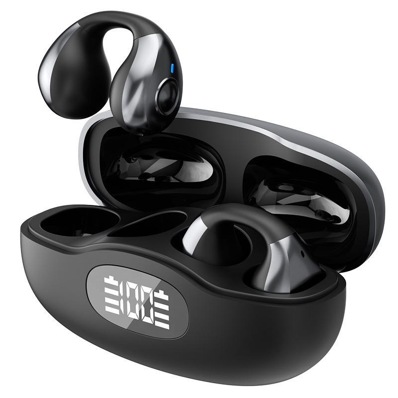 NEW Clip-on Bone Conduction Earphones LED Surround Sounds Wireless Bluetooth Headphones Noise Reduction Headsets Sports Earbuds