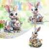 1/3Pcs Easter Cartoon Bunny Hanging Decorations with Lanyard Easy To Hang 2D Acrylic Ornaments Rearview Mirror Pendants