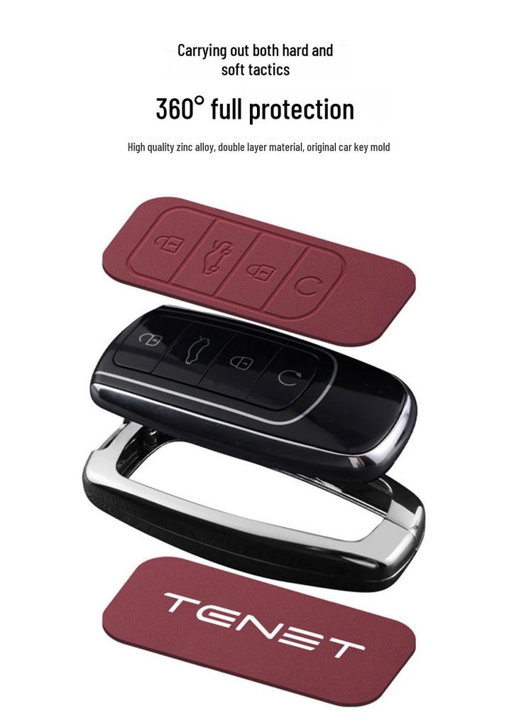 Tenet Tianneng T4/T7/T8/T9 Car Key Metal Protective Case with Hanging Buckle
