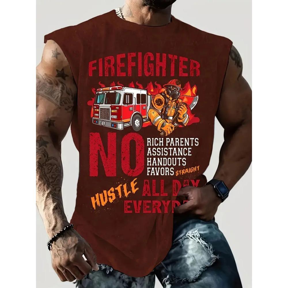 3D Creative Retro Motorcycle Print Outdoor T-shirt Sports Style Casual Breathable Round Neck Four-season Fitness Men's Vest